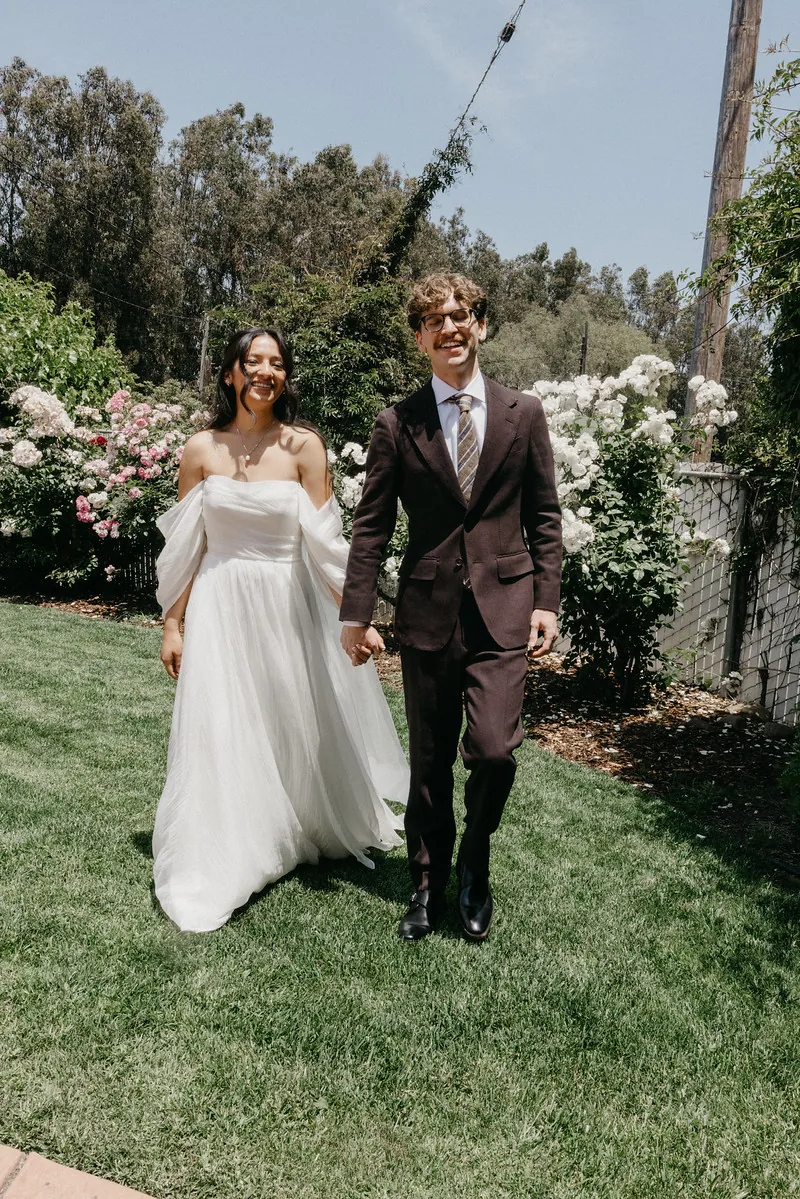 Natalia and Riley together in the garden