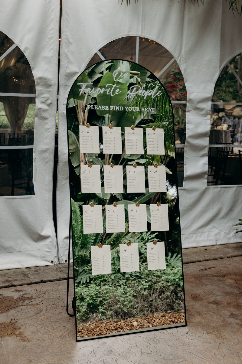 Wedding seating display