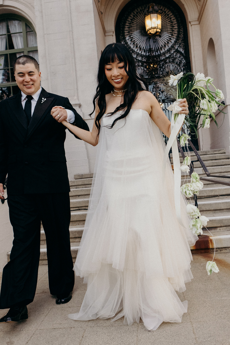 Couple portrait outside venue