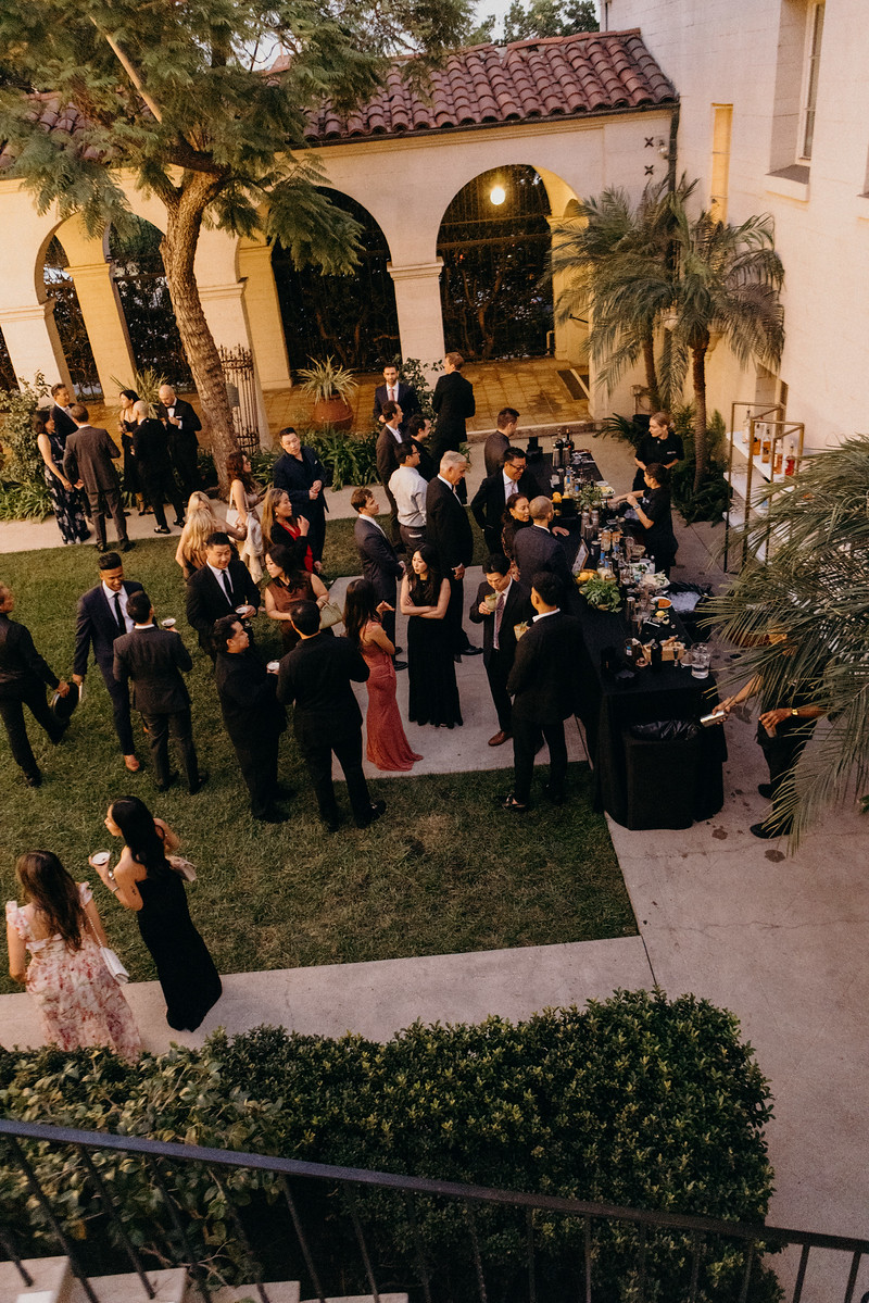 Wedding reception courtyard