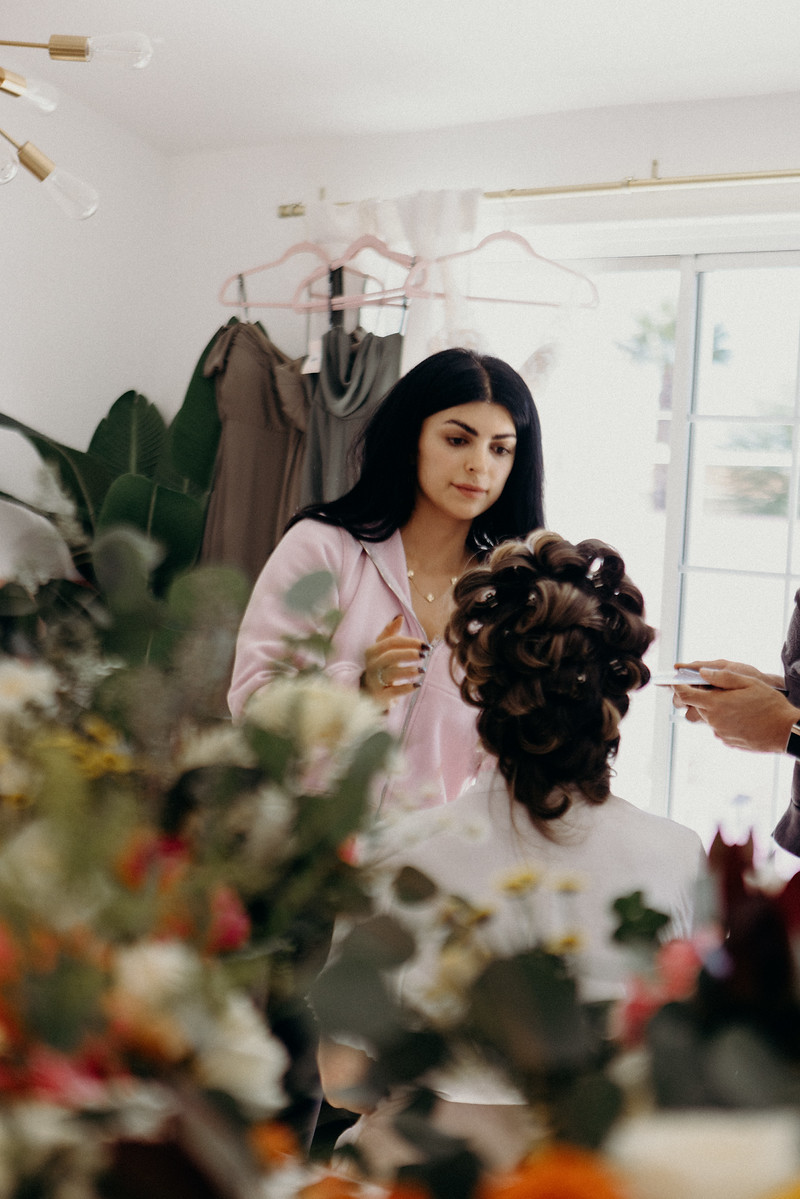 Bride getting ready