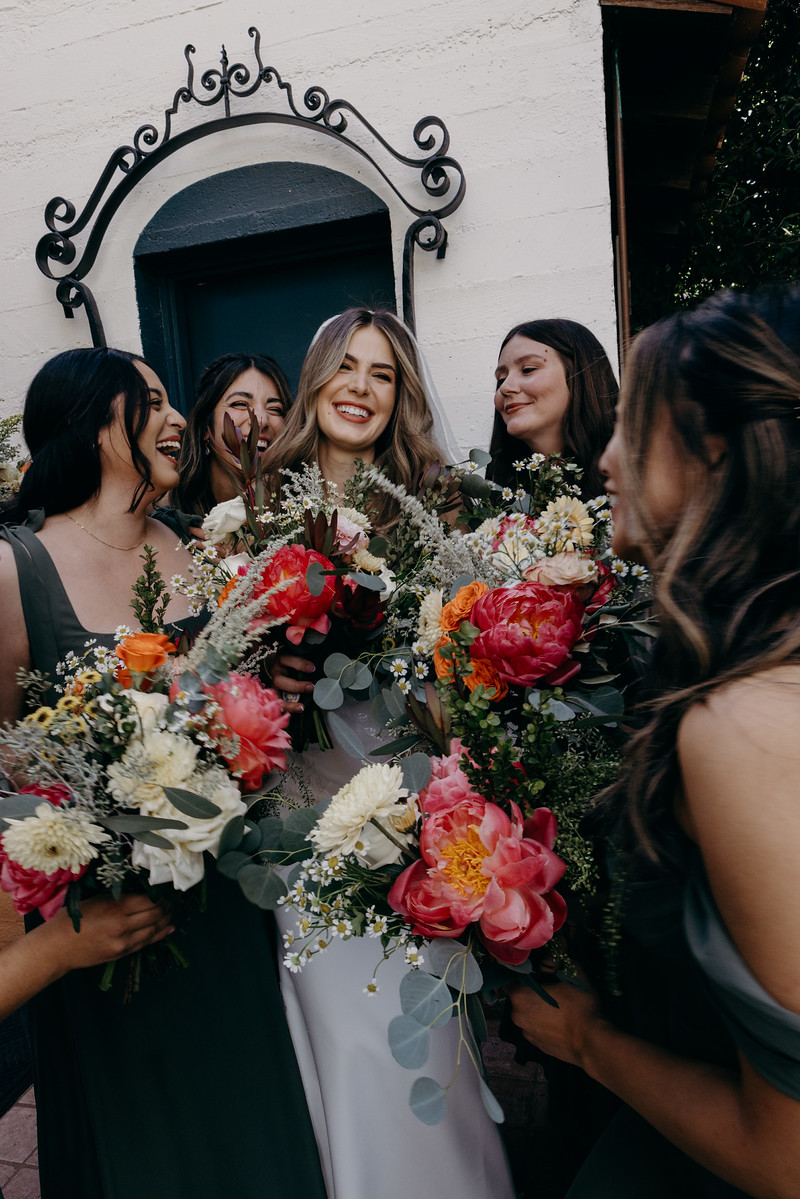 Bridesmaids with bouquets